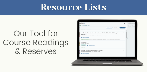 Resource Lists to select and post library resources in Canvas